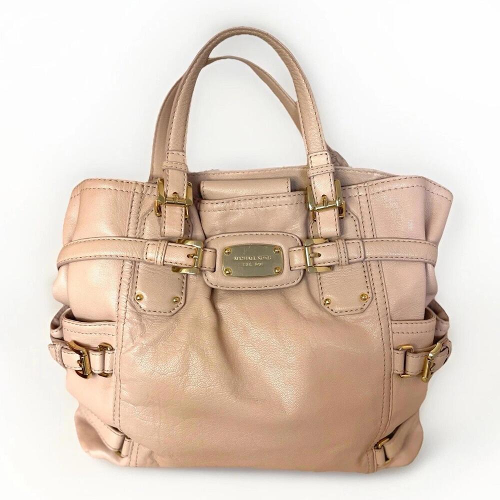 Michael Michael Kors Gansevoort Leather Tote Bag in Light Pink Detachable Strap